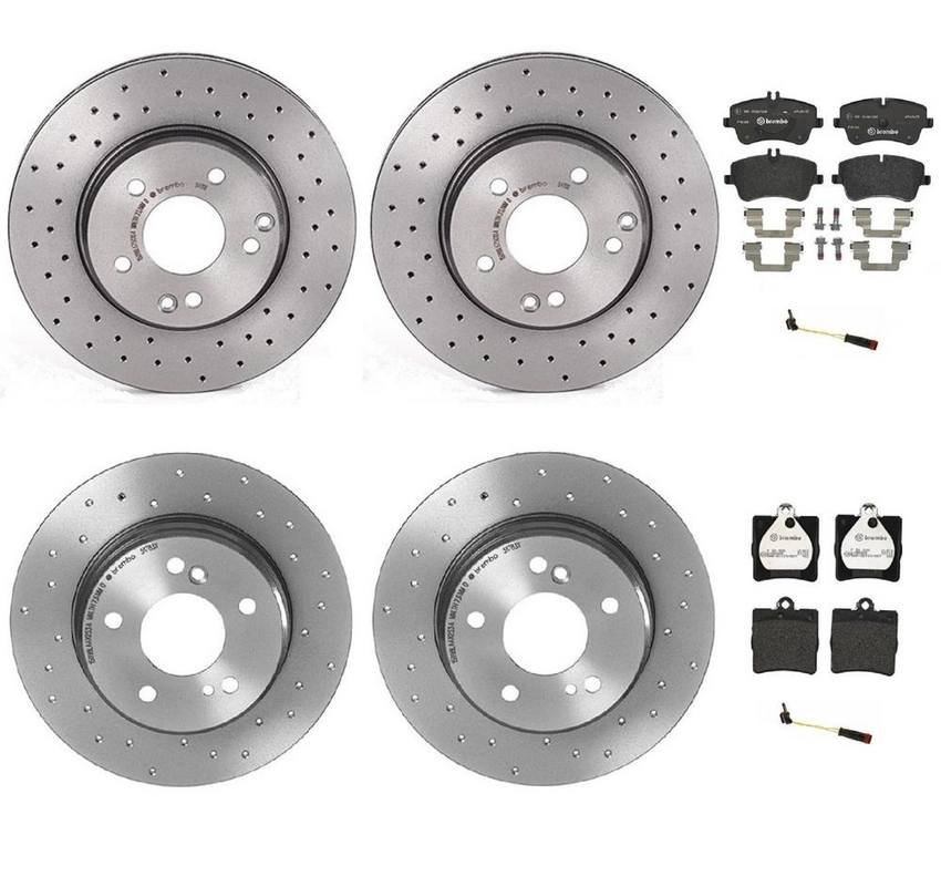 Brembo Brake Pads and Rotors Kit - Front and Rear (288mm/278mm) (Xtra) (Low-Met)